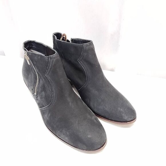 Sam Edelman Shoes Women's Size 8 Pete Black Suede Side Zip Ankle Booties Western - Picture 1 of 8